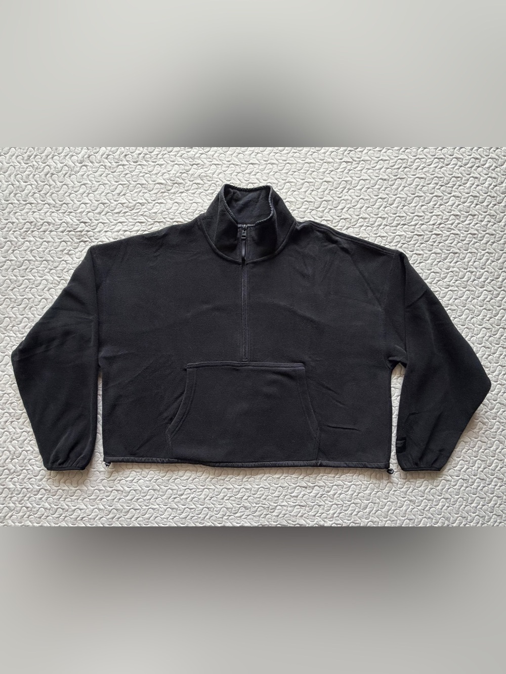 Fabletics No Chill Fleece Half Zip Pullover Women’s Black Size M Cropped